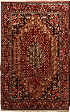 Persian Sanandaj Blue Rectangle 7x10 ft Wool Carpet 11093