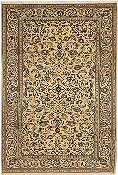 Ardakan Beige Hand Knotted 6'5" X 9'1"  Area Rug 100-11105
