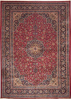 Mashad Red Hand Knotted 11'7" X 16'1"  Area Rug 100-11246