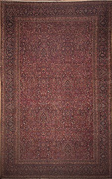 Persian Mashad Red Rectangle 12x18 ft Wool Carpet 11289