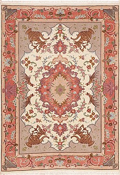 Persian Tabriz Purple Rectangle 3x5 ft Wool Carpet 11343