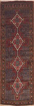Persian Hamedan Blue Runner 10 to 12 ft Wool Carpet 11474