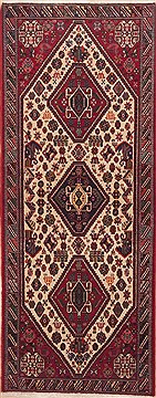 Qashqai Red Runner Hand Knotted 2'7" X 6'8"  Area Rug 100-11505