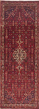 Hamedan Red Runner Hand Knotted 3'9" X 10'3"  Area Rug 100-11532