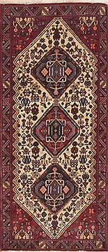 Qashqai Green Hand Knotted 2'9" X 6'6"  Area Rug 100-11546