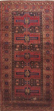 Meshkin Red Runner Hand Knotted 4'11" X 10'2"  Area Rug 100-11608