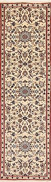 Persian Nain Beige Runner 6 to 9 ft Wool Carpet 11675