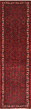 Persian Hossein Abad Red Runner 6 to 9 ft Wool Carpet 11678