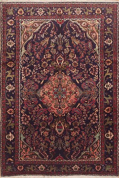 Persian Lilihan Blue Rectangle 7x10 ft Wool Carpet 11731