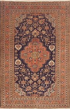 Persian Meshkin Red Rectangle 7x10 ft Wool Carpet 11783