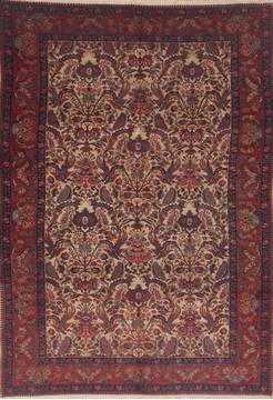Ardebil Red Hand Knotted 7'3" X 10'6"  Area Rug 100-11811