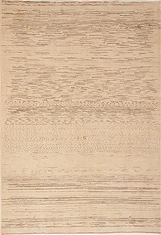 Persian Gabbeh Beige Rectangle 5x8 ft Wool Carpet 11888