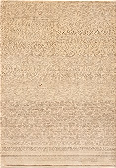 Gabbeh Beige Hand Knotted 5'5" X 7'9"  Area Rug 100-11906