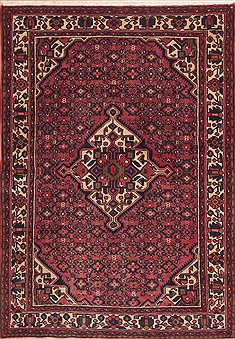 Persian Hossein Abad Red Rectangle 5x7 ft Wool Carpet 11907