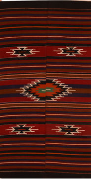 Afghan Kilim Red Rectangle 6x9 ft Wool Carpet 110037