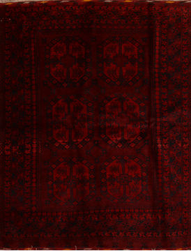 Afghan Khan Mohammadi Red Rectangle 5x8 ft Wool Carpet 110082