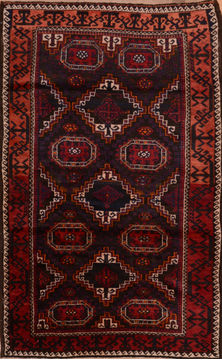Afghan Baluch Brown Rectangle 5x7 ft Wool Carpet 110123