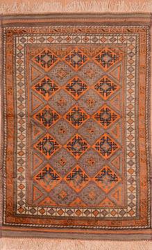 Afghan Baluch Blue Rectangle 3x5 ft Wool Carpet 110146