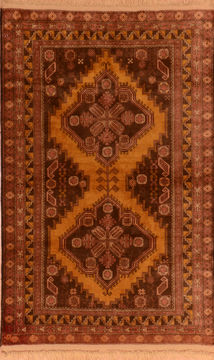 Baluch Yellow Hand Knotted 3'5" X 5'9"  Area Rug 100-110195