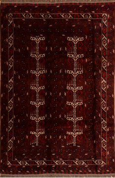 Afghan Baluch Red Rectangle 7x10 ft Wool Carpet 110199