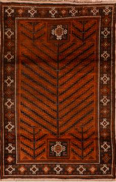 Afghan Baluch Brown Rectangle 4x6 ft Wool Carpet 110205