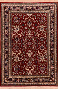 Heriz Red Hand Knotted 4'0" X 5'9"  Area Rug 100-110258