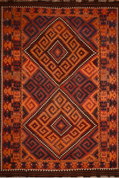 Afghan Kilim Red Rectangle 11x16 ft Wool Carpet 110279