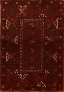 Afghan Khan Mohammadi Brown Rectangle 3x5 ft Wool Carpet 110301