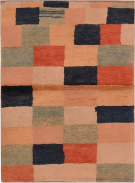 Gabbeh Beige Hand Knotted 3'2" X 4'5"  Area Rug 100-110354