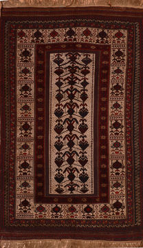 Afghan Kilim Red Rectangle 5x8 ft Wool Carpet 110460