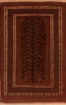 Kilim Red Flat Woven 5'1" X 8'6"  Area Rug 100-110487