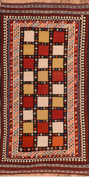 Afghan Kilim Red Rectangle 6x9 ft Wool Carpet 110500
