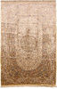 Qum Yellow Hand Knotted 67 X 910  Area Rug 254-110512 Thumb 0