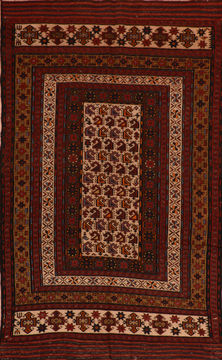Afghan Kilim Red Rectangle 6x9 ft Wool Carpet 110515