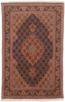 Persian Mahi Red Rectangle 3x5 ft Wool and Silk Carpet 110552