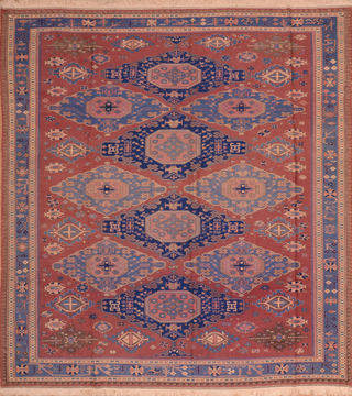 Chinese Kilim Blue Square 9 ft and Larger Wool Carpet 110580