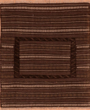 Afghan Kilim Brown Rectangle 3x5 ft Wool Carpet 110673