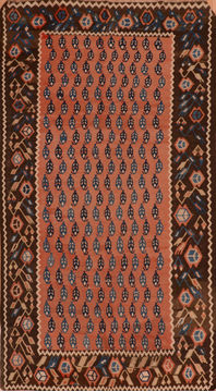 Kilim Red Flat Woven 4'11" X 8'11"  Area Rug 100-110709