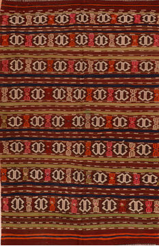 Kilim Red Flat Woven 4'5" X 7'3"  Area Rug 100-110742