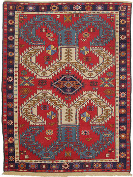 Kilim Red Hand Knotted 4'10" X 6'5"  Area Rug 254-110855