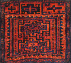 Afghan Turkman Red Square 4 ft and Smaller Wool Carpet 111006