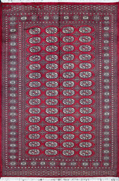 Bokhara Red Hand Knotted 4'7" X 6'9"  Area Rug 700-111166