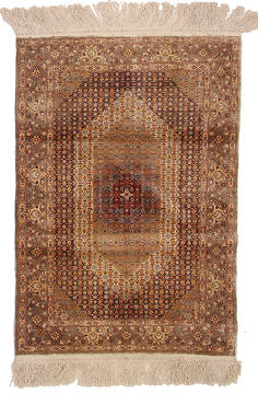 Chinese Herati Beige Rectangle 2x3 ft Silk Carpet 111888