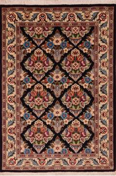 Mashad Blue Hand Knotted 3'5" X 5'1"  Area Rug 100-111985
