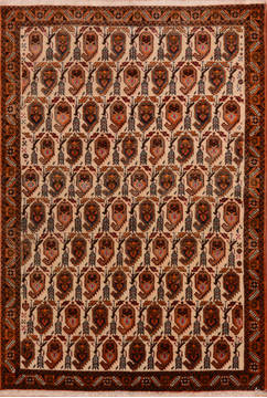 Shahre Babak Red Hand Knotted 3'7" X 5'5"  Area Rug 100-111988