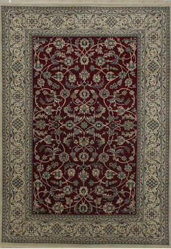 Nain Red Hand Knotted 5'7" X 8'1"  Area Rug 902-112050