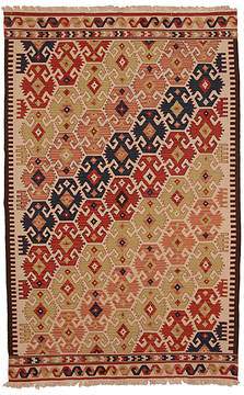 Kilim Multicolor Hand Knotted 5'2" X 8'2"  Area Rug 254-112257