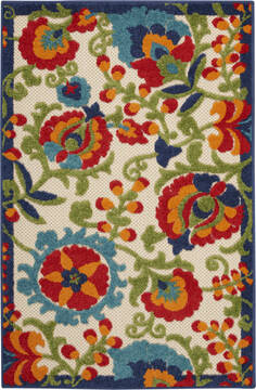 Nourison Aloha Multicolor Rectangle 3x4 ft Polypropylene Carpet 112655