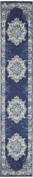 Nourison Grafix Blue Runner 10 to 12 ft Polypropylene Carpet 113349