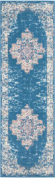 Nourison Grafix Blue Runner 6 to 9 ft Polypropylene Carpet 113352